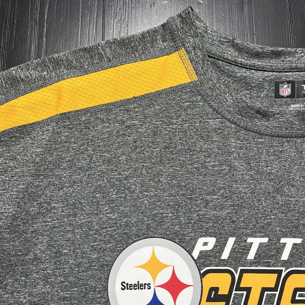 NFL Pittsburgh Steelers Football Shirt Mens 2XL Gray 100% Polyester Short Sleeve - Picture 5 of 9